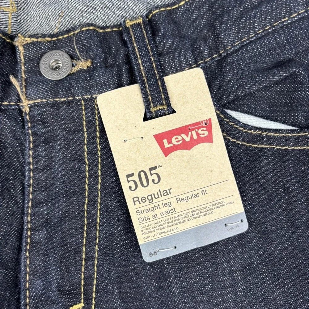 Levi's 505 Jeans Boys Youth 14 Regular NWT Straight‎ Leg Dark Wash Blue Denim